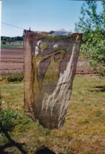 Hemden-Tuch vor Landschaft